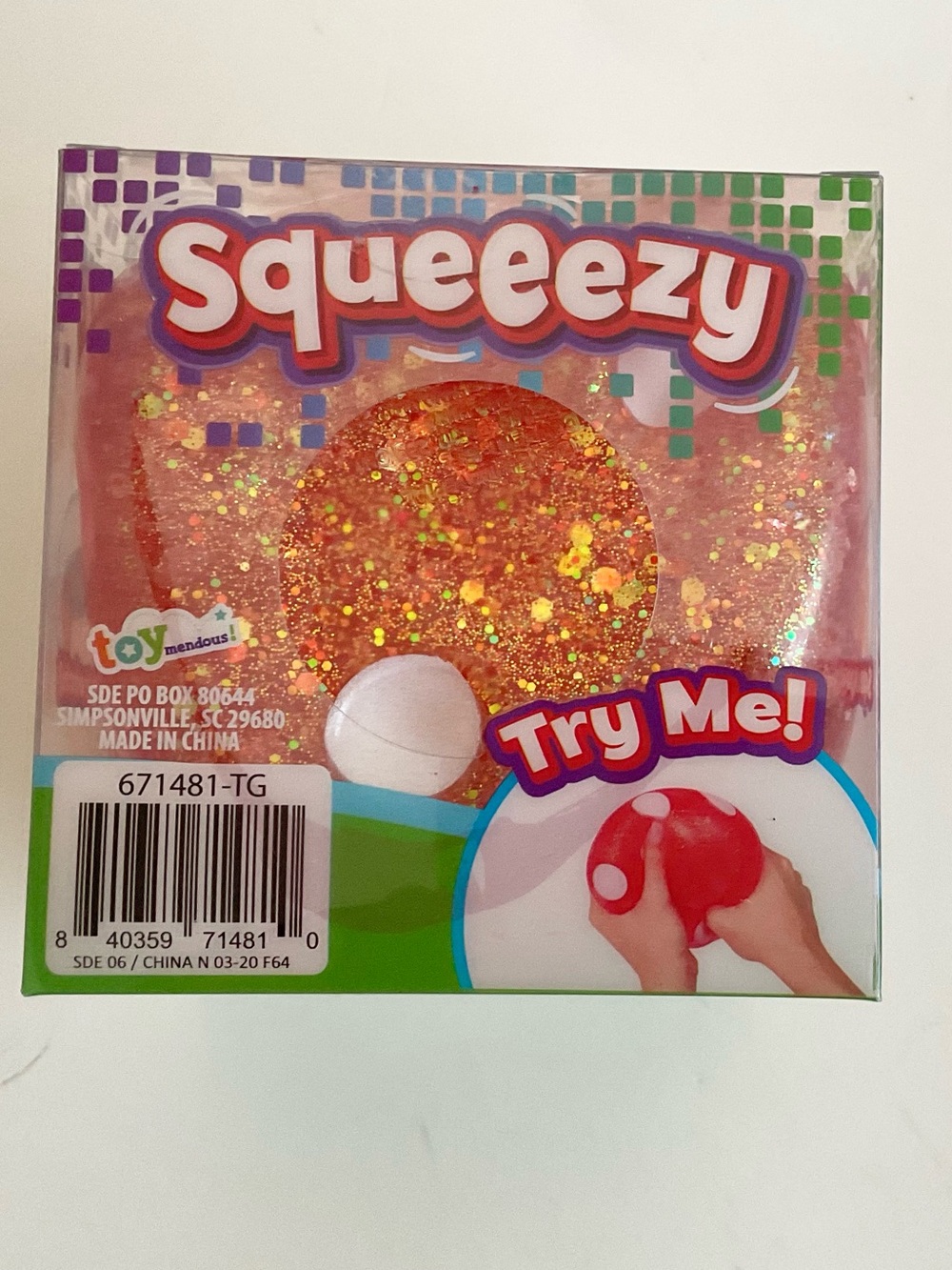 NEW Sunny Days Jumbo Squeezy Sparkle Glitter Dice